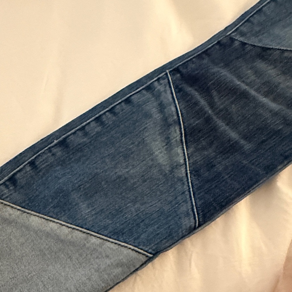 worn once! Current Elliot Blue Patchwork Jeans - image 4
